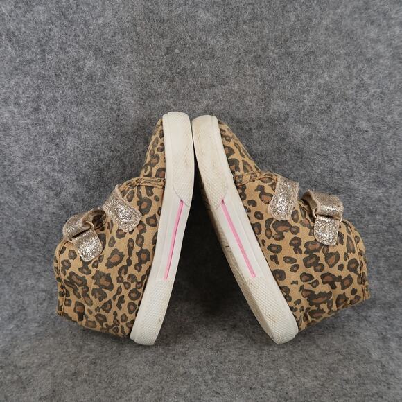 Carters Shoes Kids Toddler 10 Sneaker High Top Double Strap Animal Print Glitter - Picture 8 of 11